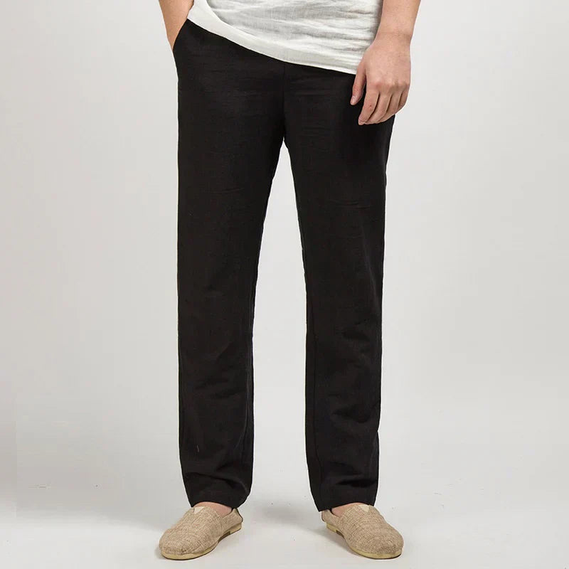 COMO Classic Linen Straight-Leg Trousers